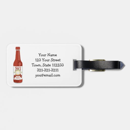 ホットソーススパイシーおもしろいピカンテパタカスタムーン ラゲッジタグ (裏面横)
