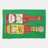 ホットソーススパイシーキャットピカンテグリーン キッチンタオル (横)