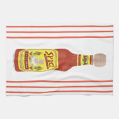 ホットソーススパイシーキャットレッドストライプ キッチンタオル (横)