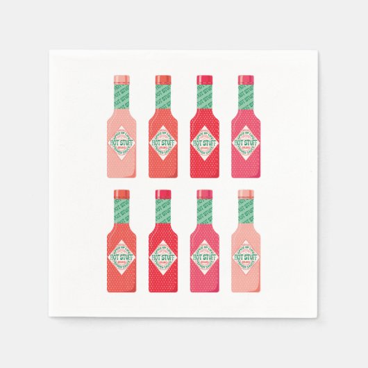 ホットソースボトルホット物スパイシーギフト スタンダードカクテルナプキン (正面)