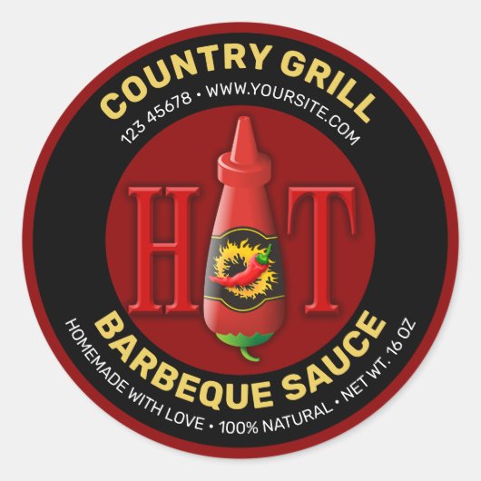 ホットソースボトルラベル ラウンドシール (正面)