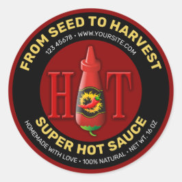 ホットソースボトルラベル ラウンドシール