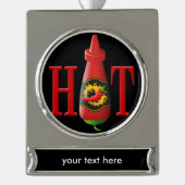 ホットソースボトル シルバープレートバナーオーナメント (正面)