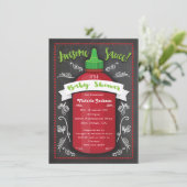 ホットソー素晴らしス赤ちゃんシャワーchalkboard招待状 招待状 (スタンド正面)