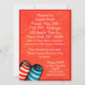 ホットタブパーティー おもしろマナティー オフ・リーシュ・アート™ レッド 招待状 (裏面)