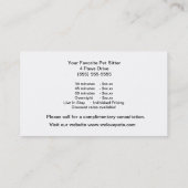 ホットタブルドッグズトーキングシャンパンターコイズ 名刺 (裏面)