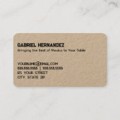 ホットタマレスクラフト 名刺 (裏面)