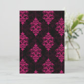 ホットダマスク＆ブラックの結婚式招待状 招待状 (スタンド正面)