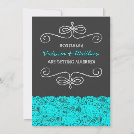 ホットダンヴィンテージ結婚シャルボードズ 招待状 (正面)