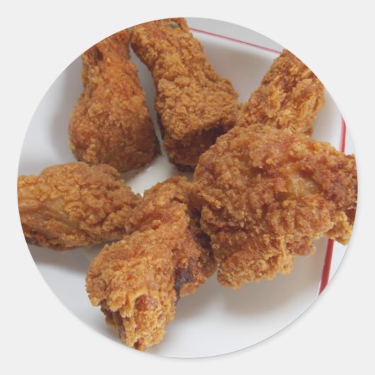 ホットチキンウィングステッカー ラウンドシール (正面)