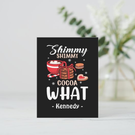 ホットチョコおもしろい&クッキーの冬 ポストカード (スタンド正面)