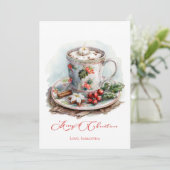 ホットチョコパーソナライズされたコレートク素朴ラスカード シーズンカード (スタンド正面)