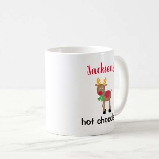ホットチョコパーソナライズされたレートキッズの祝日 コーヒーマグカップ (正面右)