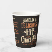 ホットチョコパーソナライズされたレートレシピクリスマスココア 紙コップ (裏面)