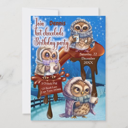 ホットチョコパーティーのご招待 招待状 (正面)