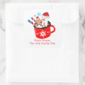 ホットチョコレートかわいいジンジャーブレッドクリスマス スクエアシール (バッグ)