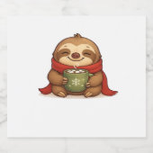 ホットチョコレートでコージークリスマススロース – かわいい勝ち スパークリングワインラベル (シングルラベル)