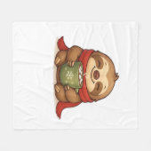 ホットチョコレートでコージークリスマススロース – かわいい勝ち フリースブランケット (正面(横))