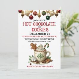 ホットチョコレートとクッキーのクリスマスパーティー 招待状