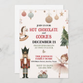 ホットチョコレートとクッキーのクリスマスパーティー 招待状 (正面/裏面)