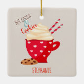 ホットチョコレートとクッキーのクリスマス セラミックオーナメント (裏面)