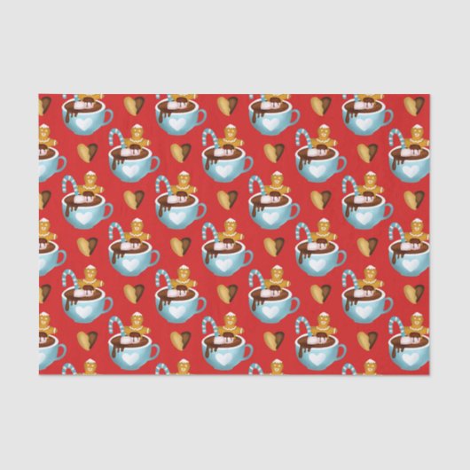 ホットチョコレートとクッキーを使ったクリスマスマグカップ 薄葉紙 (正面)