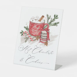 ホットチョコレートとクッキー冬のベビーシャワー 台座サイン