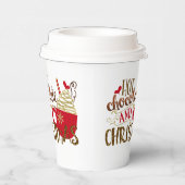 ホットチョコレートとクリスマスの幻想的な休日 紙コップ (右)