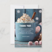 ホットチョコレートとホイップクリーム居心地の良いベビーシャワー サンキューカード (正面)
