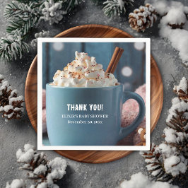 ホットチョコレートとホイップクリーム居心地の良いベビーシャワー スタンダードカクテルナプキン