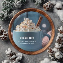 ホットチョコレートとホイップクリーム居心地の良いベビーシャワー ペーパープレート