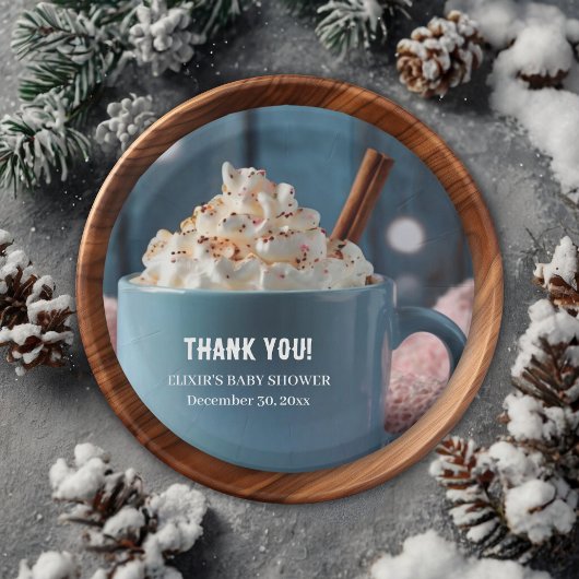 ホットチョコレートとホイップクリーム居心地の良いベビーシャワー ペーパープレート