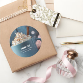 ホットチョコレートとホイップクリーム居心地の良いベビーシャワー ラウンドシール