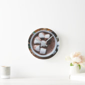 ホットチョコレートとマシュマロコア ラウンド壁時計 (ホーム)