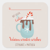 ホットチョコレートとマシュマロ スクエアシール (正面)