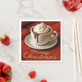 ホットチョコレートとメリークリスマスの文字 スタンダードカクテルナプキン (インサイチュ)