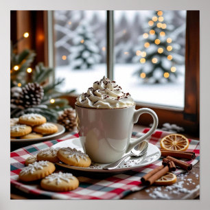 ホットチョコレートと砂糖クッキーフェスティバルクリスマス ポスター