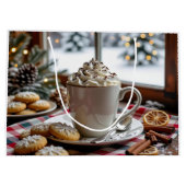 ホットチョコレートと砂糖クッキーフェスティバルクリスマス ラージペーパーバッグ (裏面)