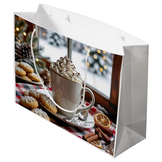 ホットチョコレートと砂糖クッキーフェスティバルクリスマス ラージペーパーバッグ (裏面アングル)