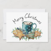 ホットチョコレートとCookieと緑フラット シーズンカード (正面)