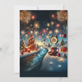 ホットチョコレートのあるフェスティブなウィンターワンダーランド シーズンカード