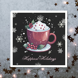 ホットチョコレートのクリスマスカップ スタンダードカクテルナプキン