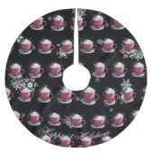 ホットチョコレートのクリスマスカップ ブラッシュドポリエステルツリースカート (正面)