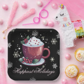 ホットチョコレートのクリスマスカップ ペーパープレート (パーティー)