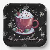 ホットチョコレートのクリスマスカップ ペーパープレート (正面)