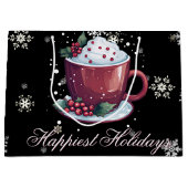 ホットチョコレートのクリスマスカップ ラージペーパーバッグ (正面)