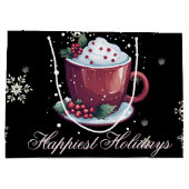 ホットチョコレートのクリスマスカップ ラージペーパーバッグ (裏面)