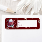ホットチョコレートのクリスマスカップ | 赤いギフト ラベル (インサイチュ)