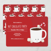 ホットチョコレートのクリスマスパーティー（横向き） 招待状 (正面/裏面)