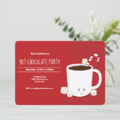ホットチョコレートのクリスマスパーティー（横向き） 招待状 (スタンド正面)